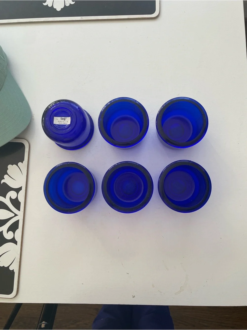 Set of 6 Cobalt Blue Votives